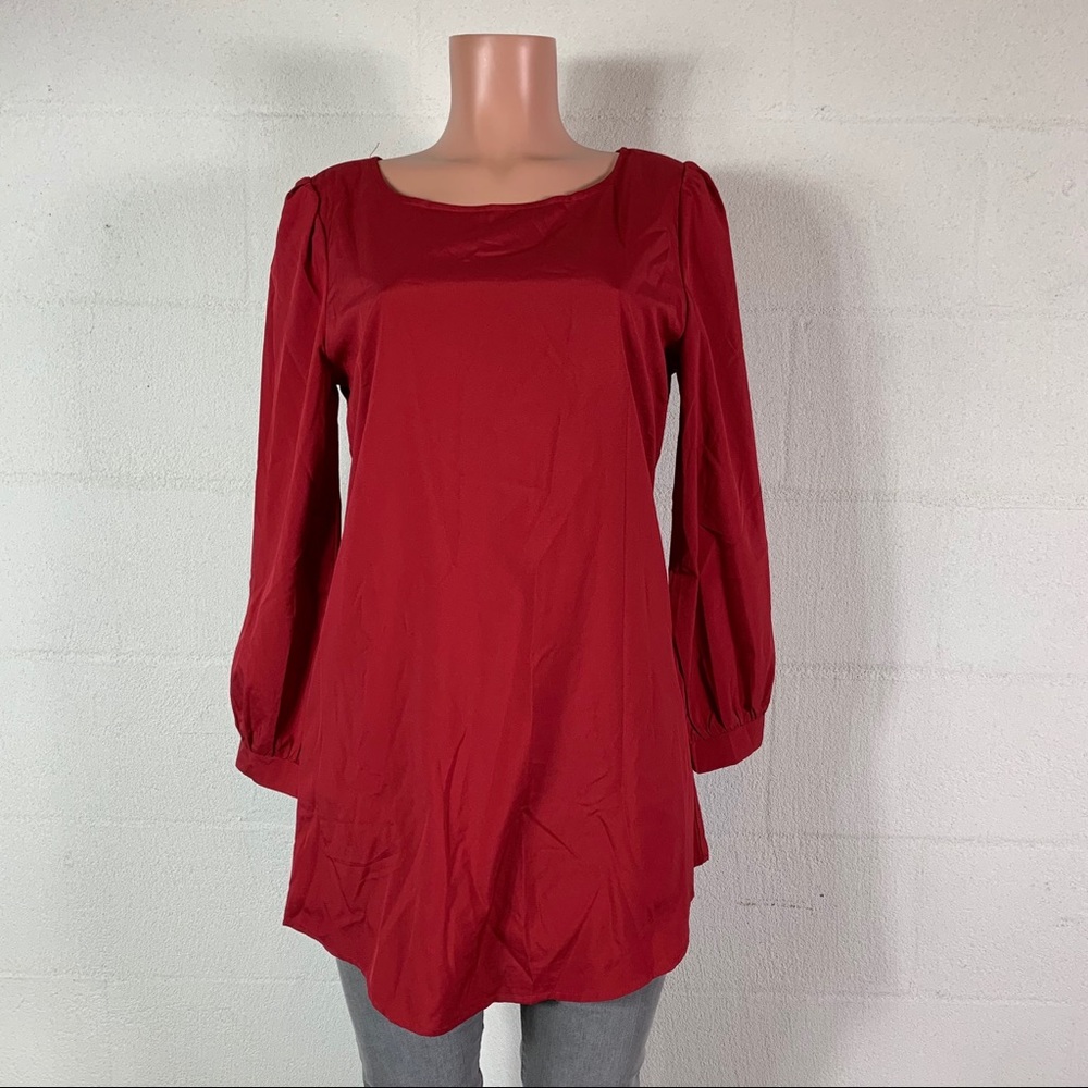 Toni blouse tunic red long sleeve size large